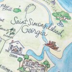Saint Simons Island, Georgia Map 8X10 Art Print   Printable Map Of St Simons Island Ga