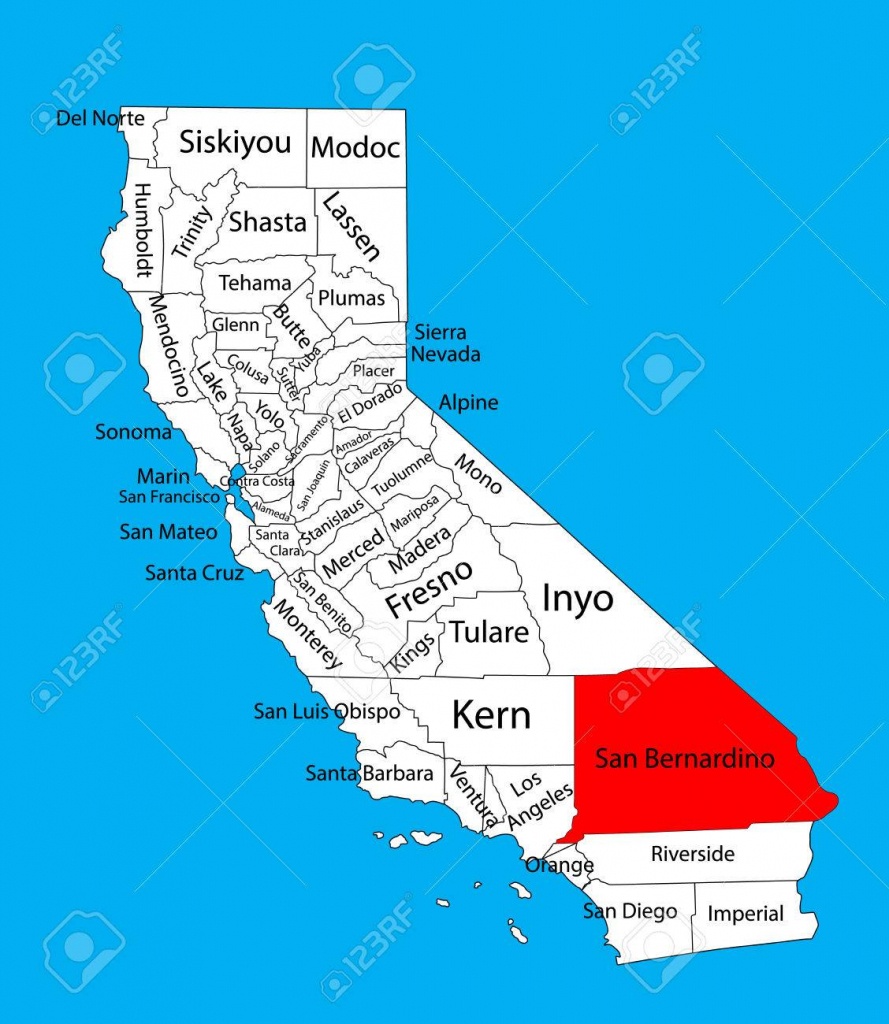 San Bernardino County (California, United States Of America - San Bernardino California Map