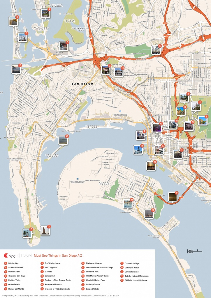 San Diego Printable Tourist Map | Sygic Travel - Printable Map Of Downtown San Diego