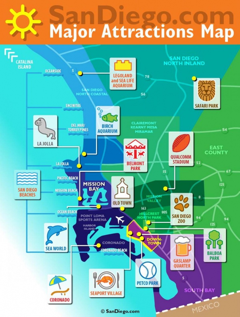 San Diego Tourism Map - San Diego Attraction Map (California - Usa) - San Diego Attractions Map Printable