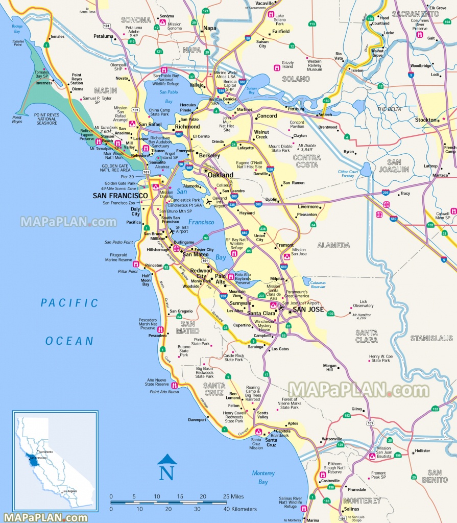 San Francisco Map - San Francisco Penisula &amp;amp; Surrounding Bay Area - A Map Of San Francisco California