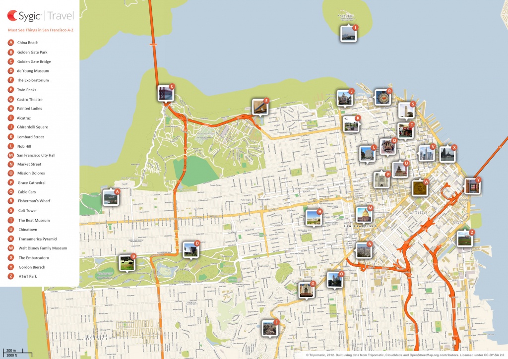 San Francisco Printable Tourist Map | Sygic Travel - Map Of San Francisco Attractions Printable