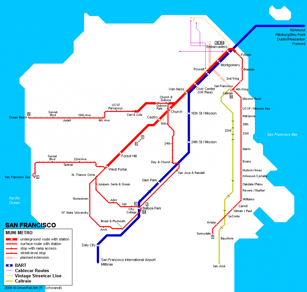 San Francisco Subway Map For Download | Metro In San Francisco ...