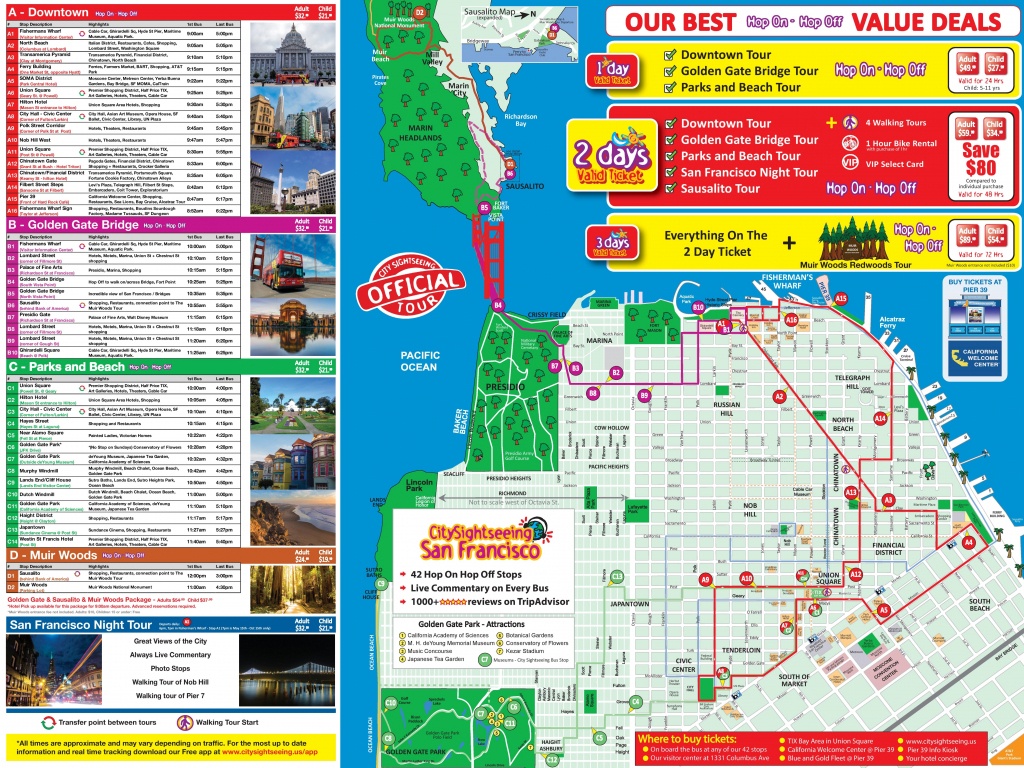 San Francisco Tourist Attractions Map - Map Of San Francisco Attractions Printable