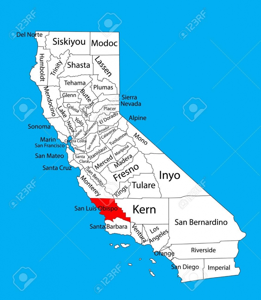 San Luis Obispo County (California, United States Of America - San Luis Obispo California Map