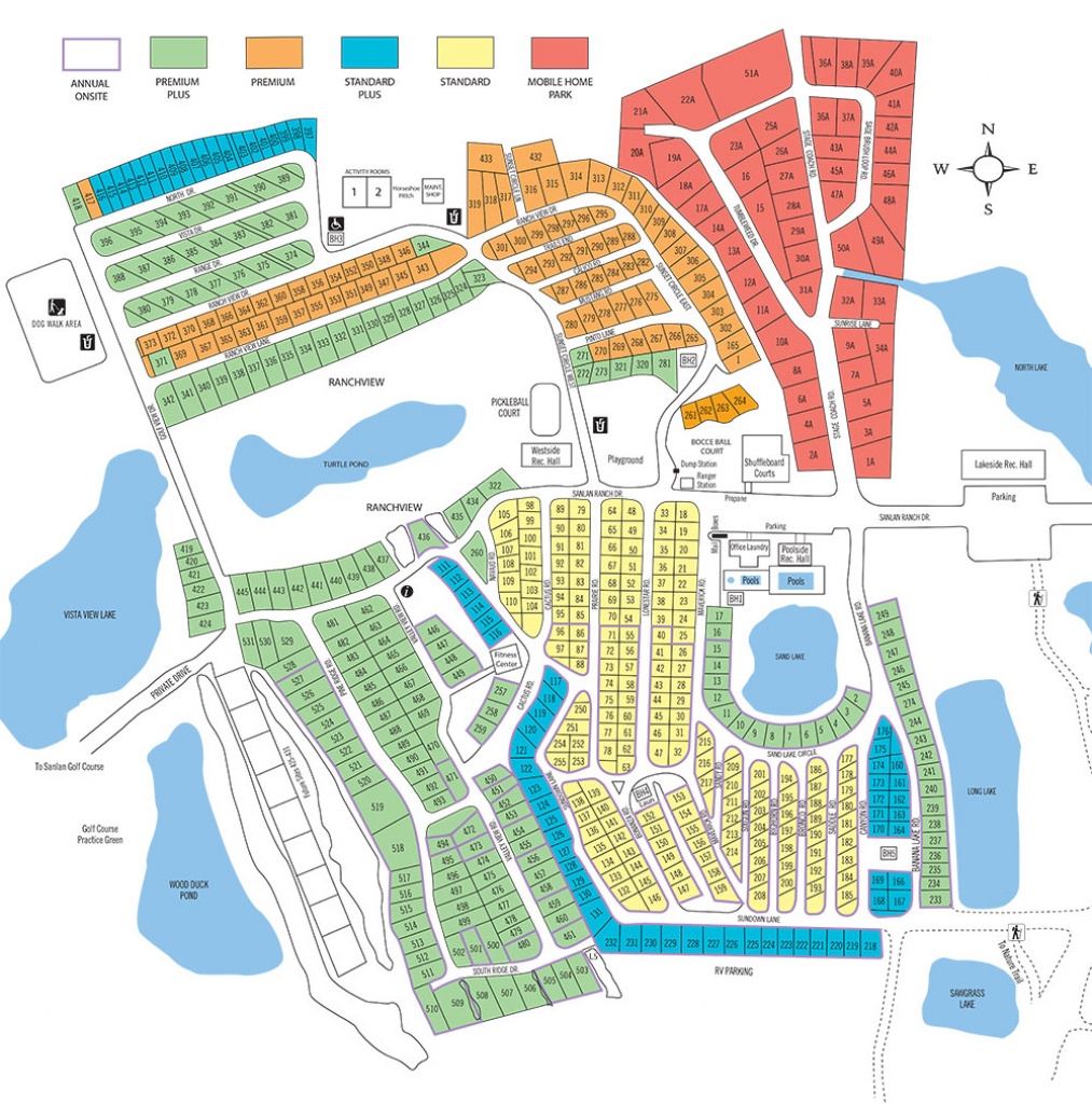 Sanlan Rv &amp;amp; Golf Resort - Florida Tent Camping Map