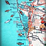 Sarasota Bradenton Retro Beach Map Print Funky Vintage | Etsy   Casey Key Florida Map