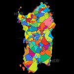 Sardinia, Island, Italy, Colorful Vector Map On Black | Hebstreits   Printable Map Of Italy To Color