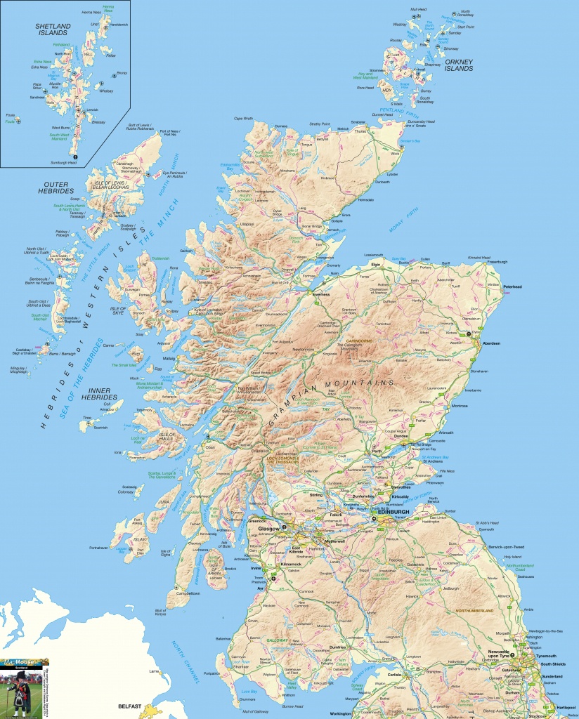 Scotland Offline Map, Including Scottish Highlands, Galloway, Isle - Printable Map Of Mull