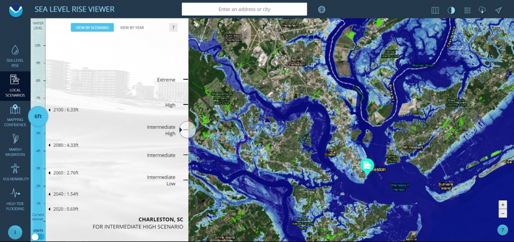 Sea Level Rise Viewer - Map Of Florida After Sea Level Rise