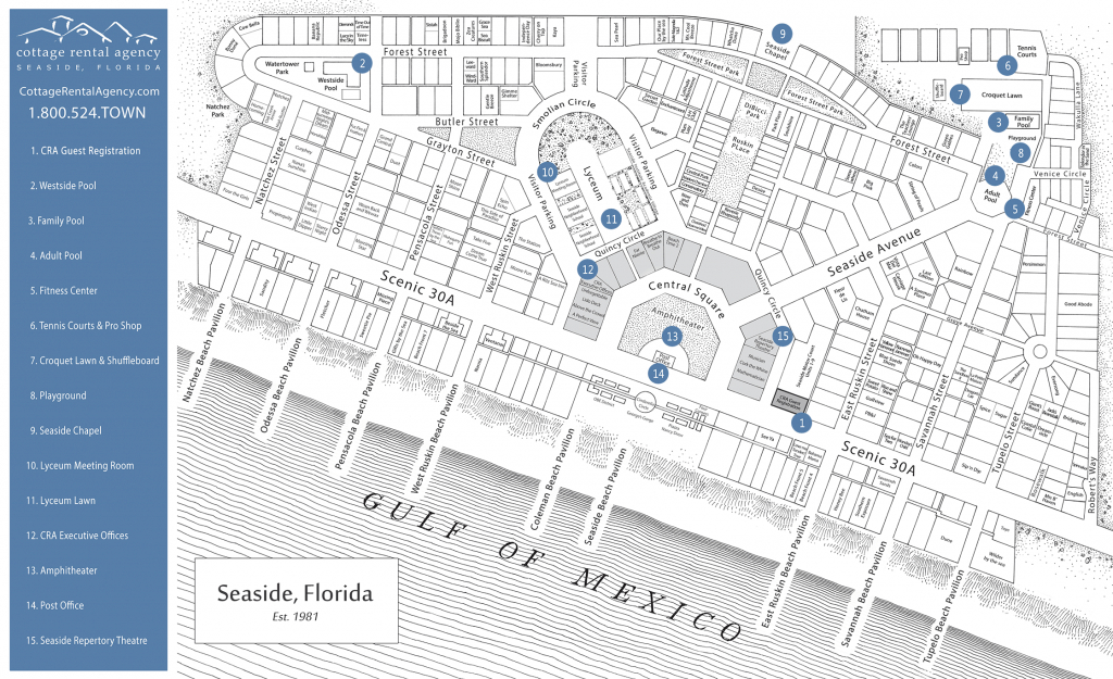 Seaside Florida Map - Click Properties On Map To View Details | Maps - Map Of Watercolor And Seaside Florida