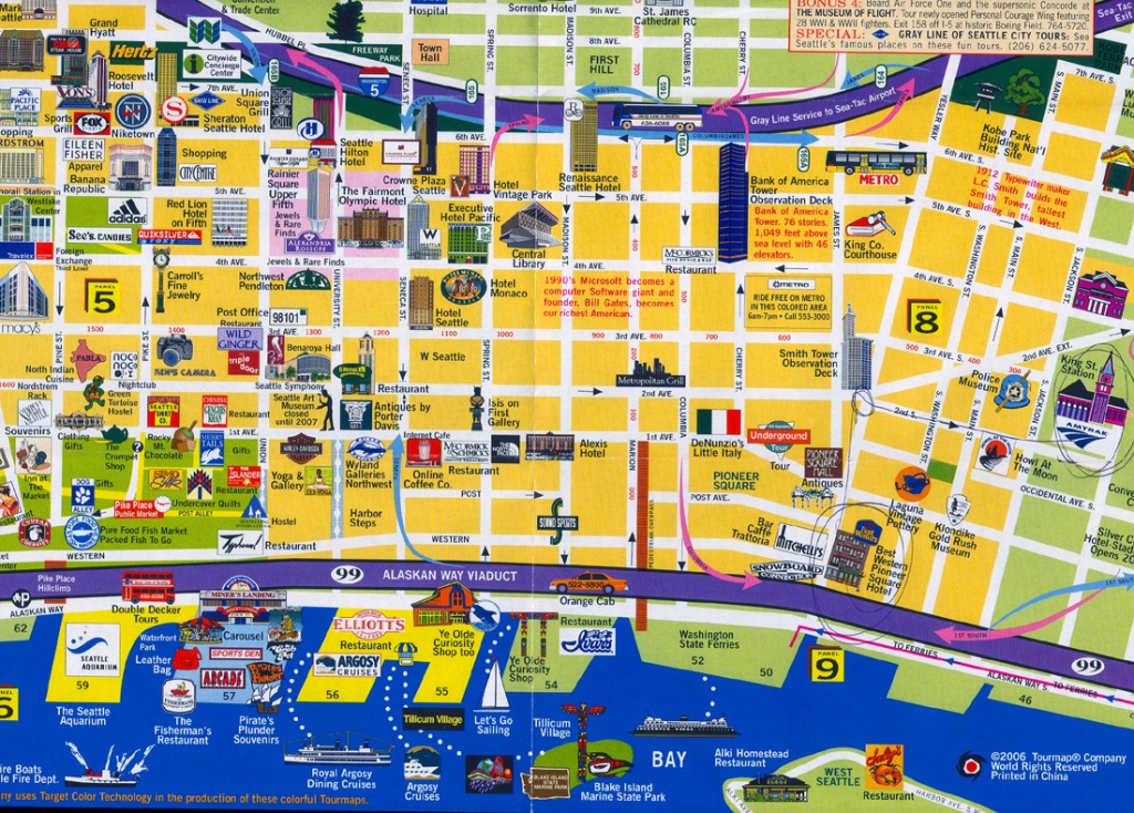 Seattle Map ~ Usa Map Guide 2016 - Seattle Tourist Map Printable