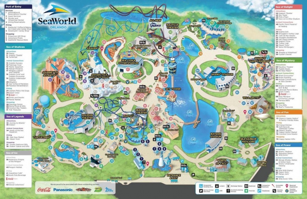 Seaworld Orlando Kaart - Kaart Van Seaworld (Florida - Usa) - Seaworld Orlando Map Printable
