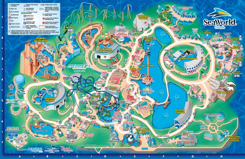 Seaworld Orlando Theme Park Map - Orlando Fl • Mappery | Aquariums - Florida Parks Map