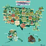 See The Usa As An Outdoor Theme Park With This Colourful Map   Amusement Parks California Map