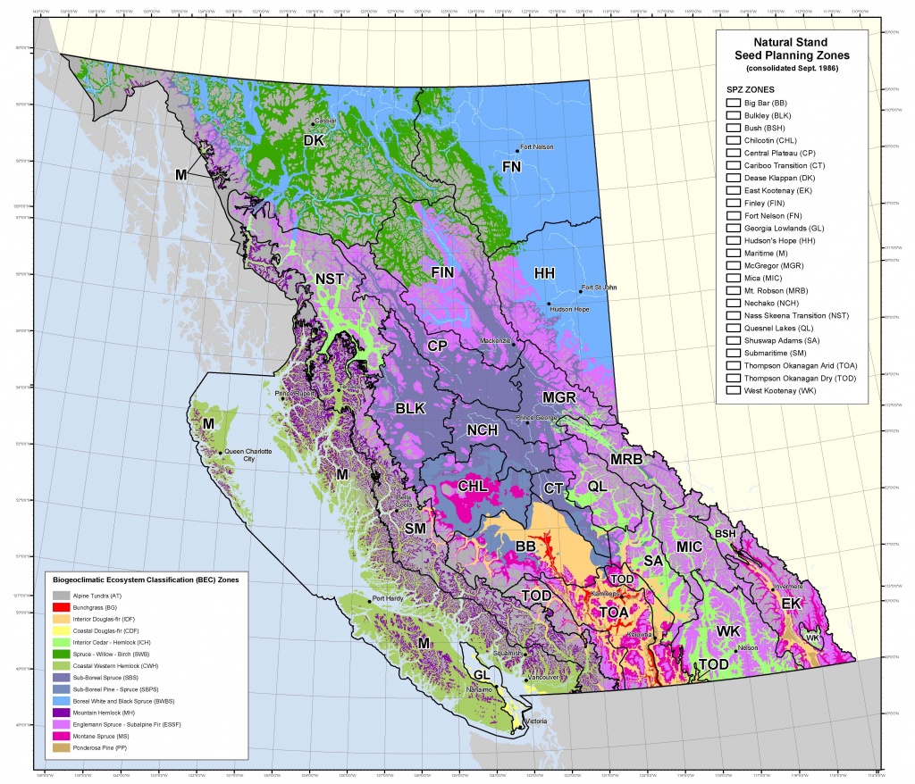 Seed Planning Zone Maps &amp;amp; Spatial Data - Province Of British Columbia - B Zone California Map
