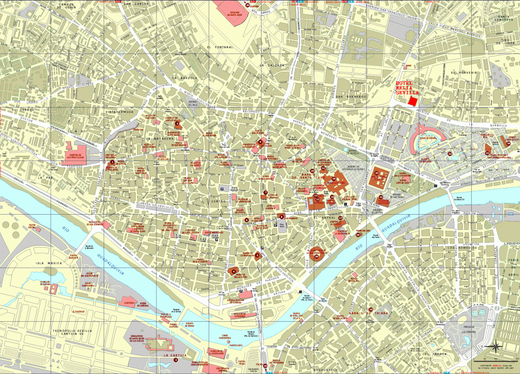 Sevilla Map - Detailed City And Metro Maps Of Sevilla For Download - Printable Tourist Map Of Seville