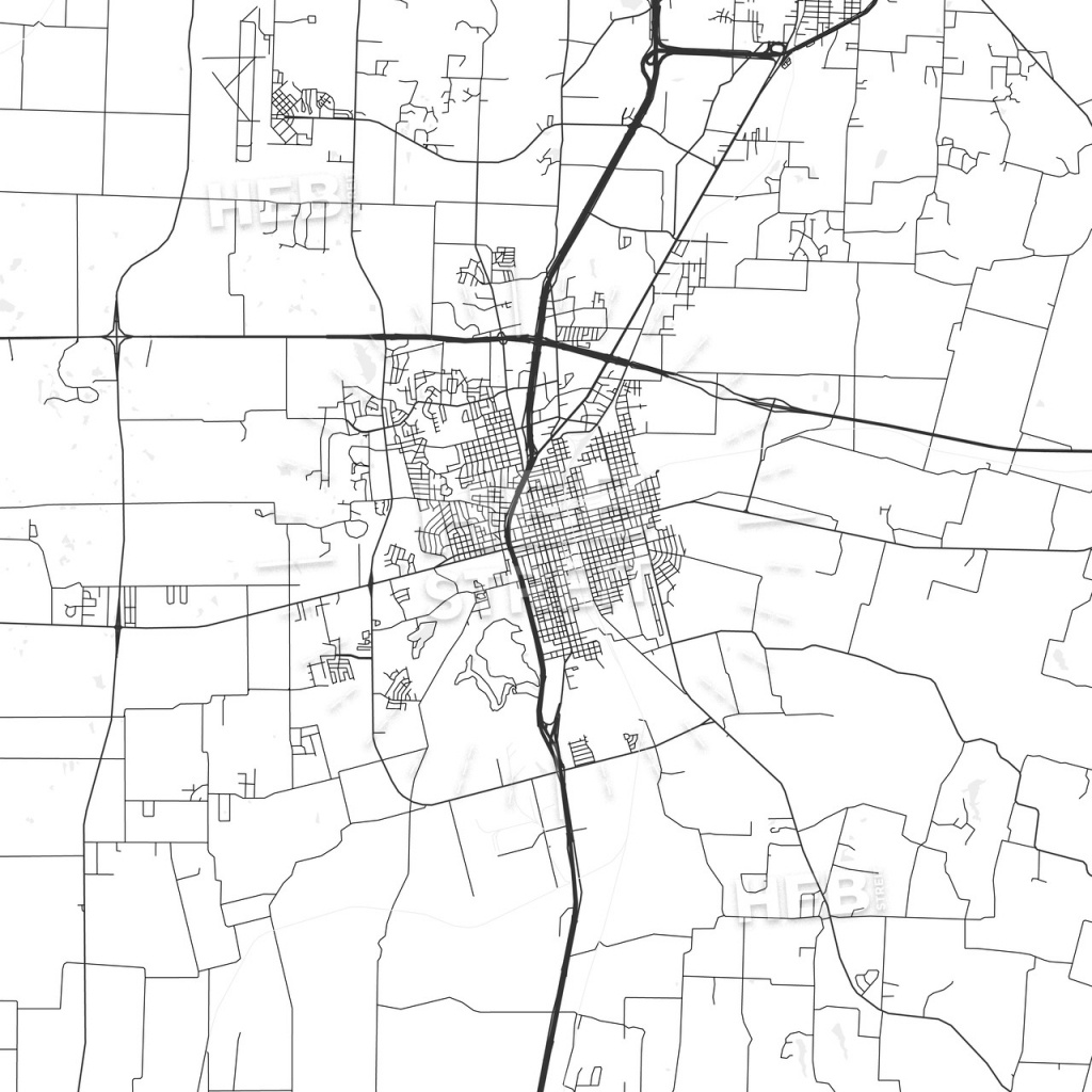 Sherman, Texas - Area Map - Light | Hebstreits Sketches - Sherman Texas Map