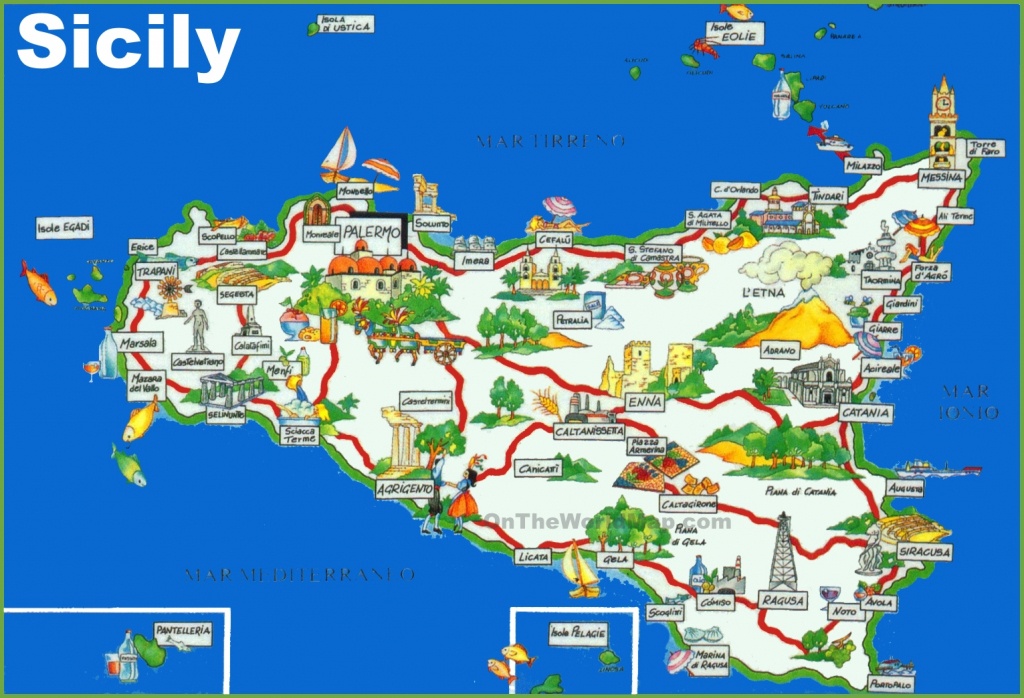 Sicily Tourist Map - Printable Map Of Sicily