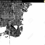Simple Map Of St. Petersburg, Florida, Usa. Black And White Version   Florida Map Black And White