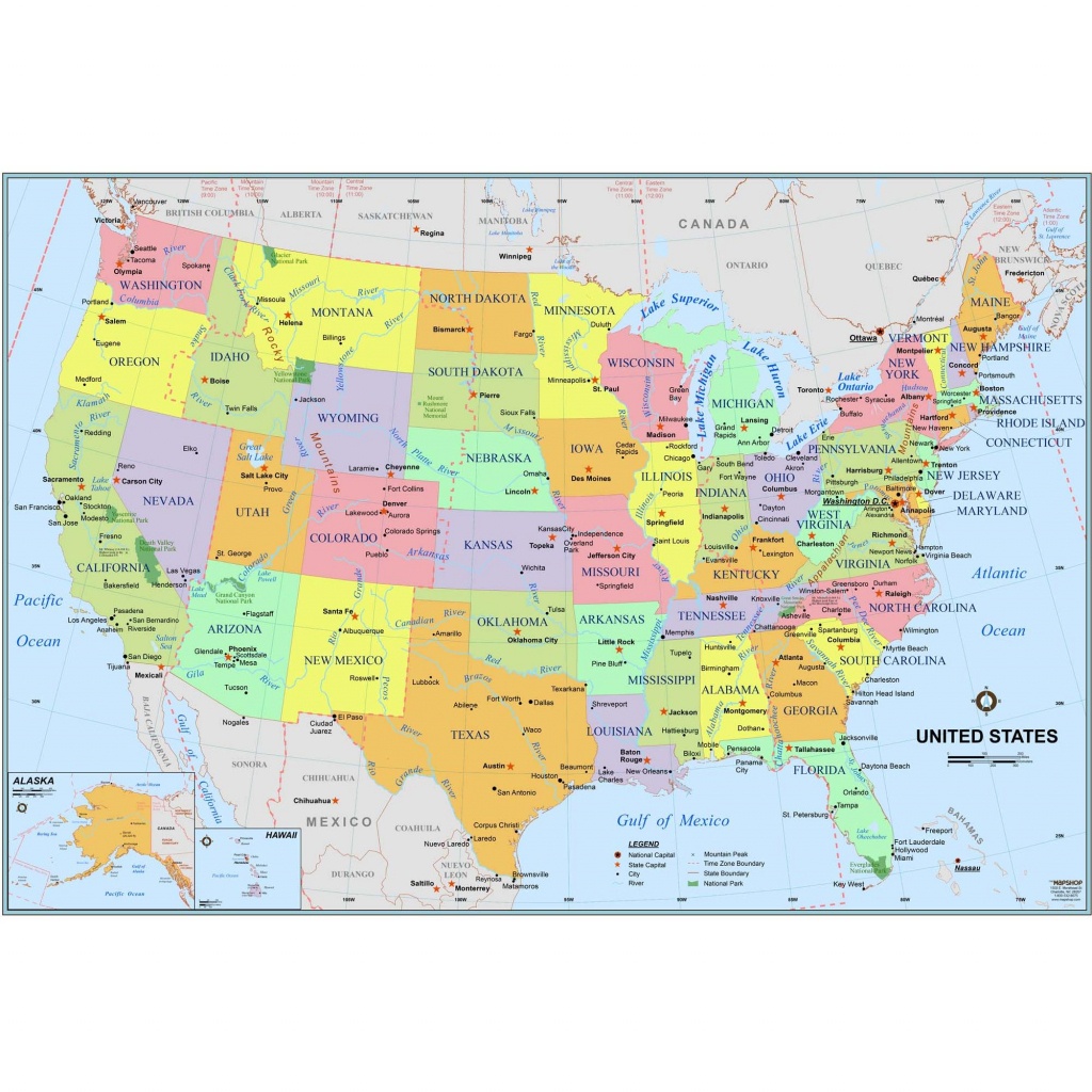 Simple United States Wall Map - Printable Maps By Waterproofpaper Com