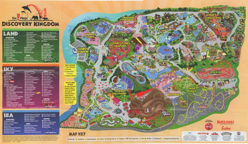 Six Flags Discovery Kingdom Map | Vacations | Six Flags, Cover, San - Six Flags Map California 2018
