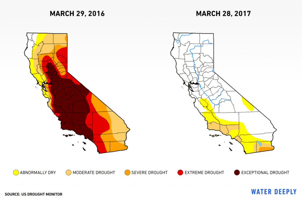 Six Images Show What Happened To California&amp;#039;s Drought — Water Deeply - California Drought Map 2017