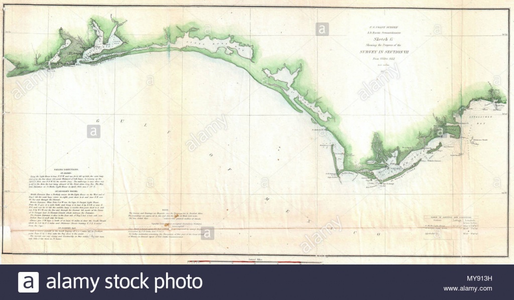 Sketch G Showing The Progress Of The Survey In Section Vii From 1849 - Santa Rosa Sound Florida Map