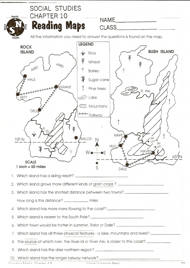 Social Studies Skills | 6Th Grade | Social Studies Worksheets - Map Reading Quiz Printable