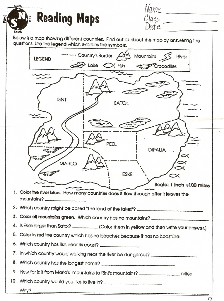 Free Printable Map Skills Worksheets Printable Maps