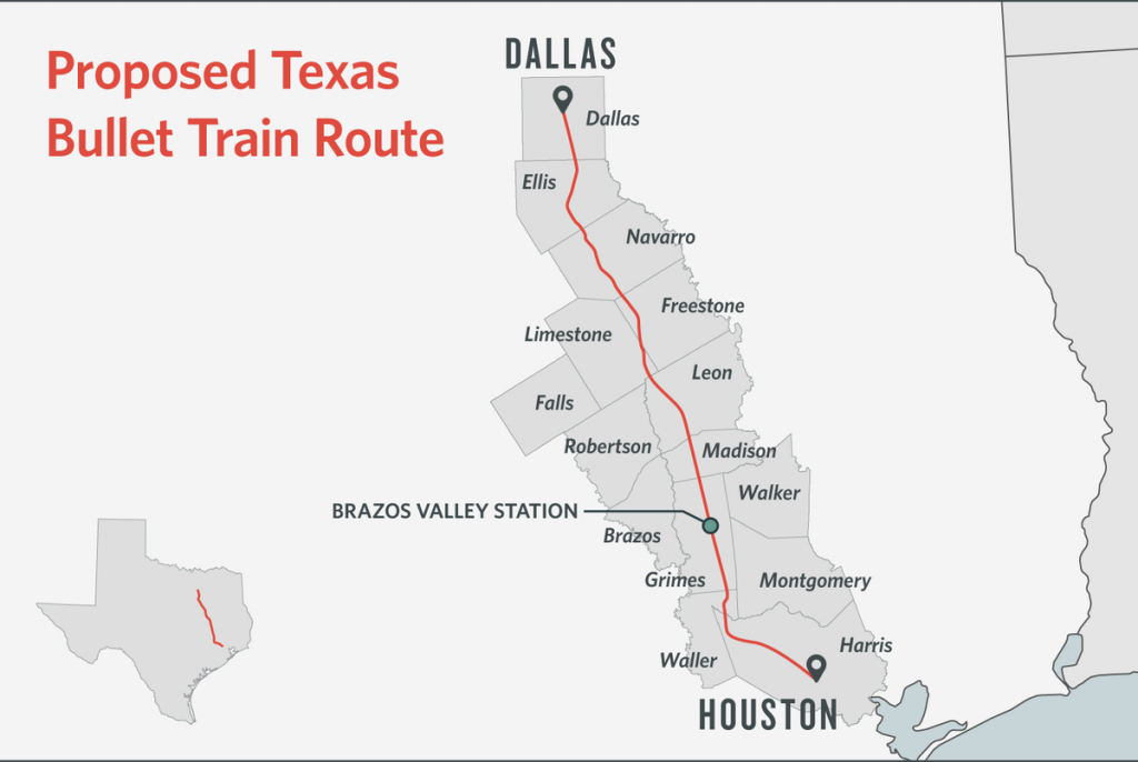 Some Texans Dodge Bullet Train, Others Are Square In Its Path | The - Texas Bullet Train Route Map