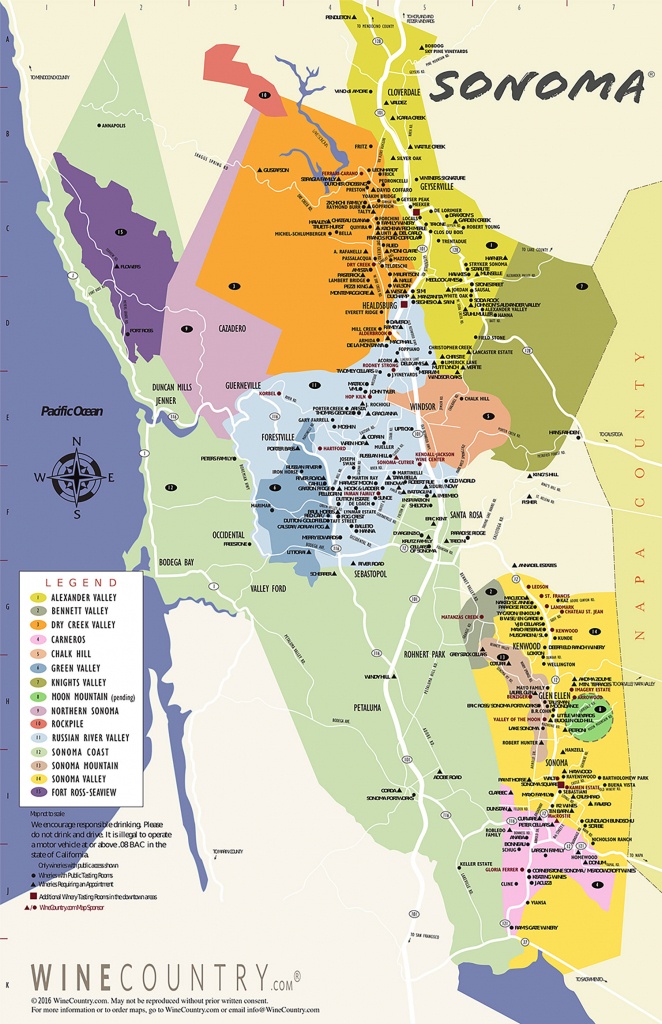 Sonoma County Wine Country Maps - Sonoma - Map Of Wineries In Sonoma County California