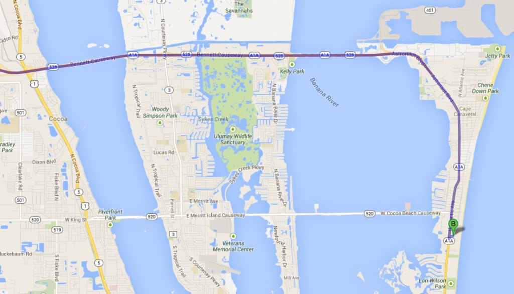 Sorce » Transportation / Maps - Coco Beach Florida Map