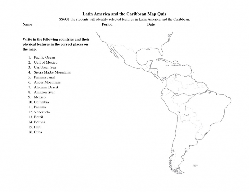South America Free Maps Blank Outline And Central Map Quiz Zarzosa - Central America Map Quiz Printable