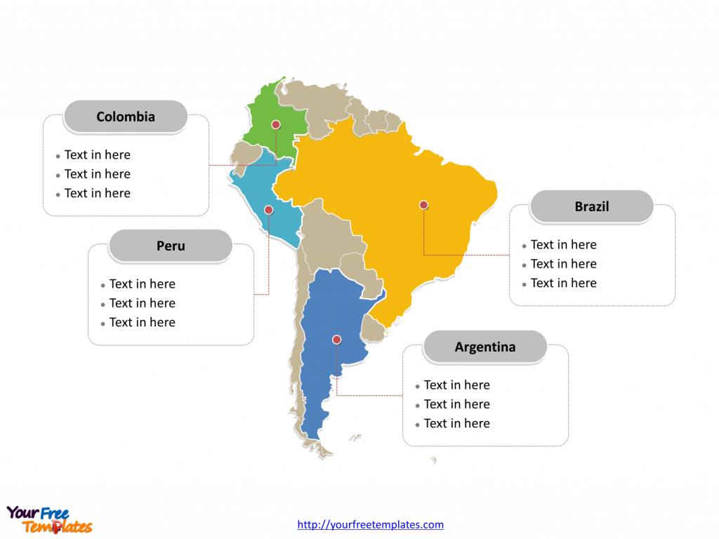 South America Map Free Templates - Free Powerpoint Templates - Free Printable Map Of South America