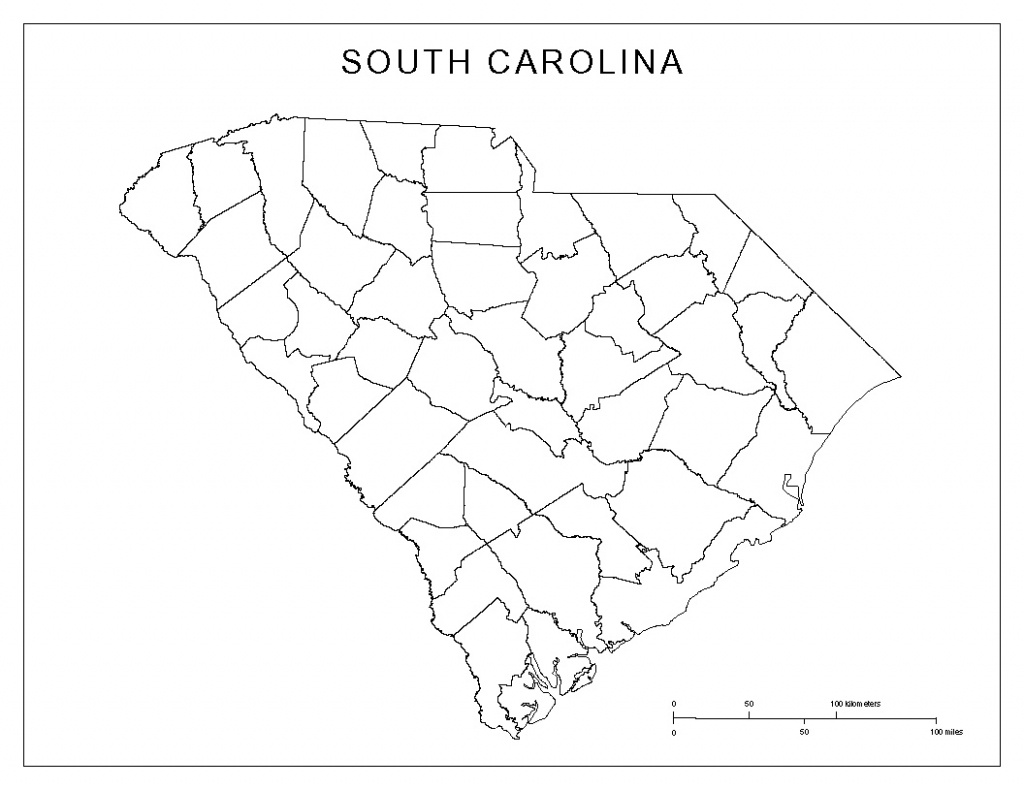 South Carolina Blank Map - Printable Map Of South Carolina