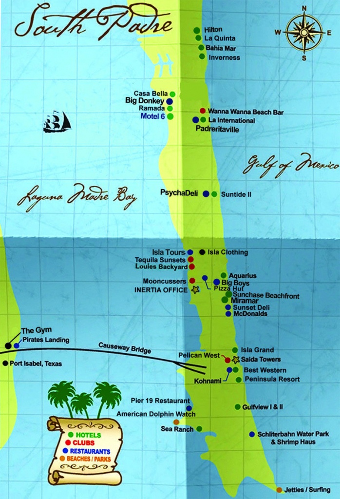 South Padre Island Map | South Padre Island Hotels South Padre - Texas Padre Island Map