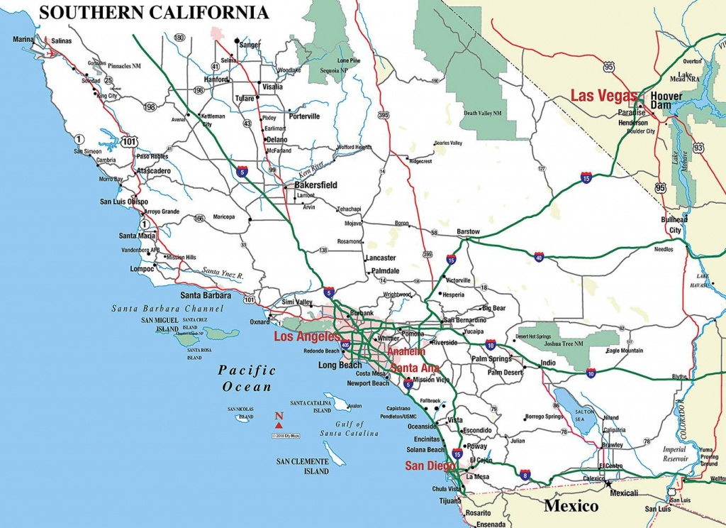Southern California - Aaccessmaps - Printable Road Map Of Southern California
