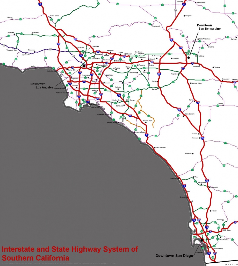 Southern California Freeways - Wikipedia - Map Of Southern California Freeway System