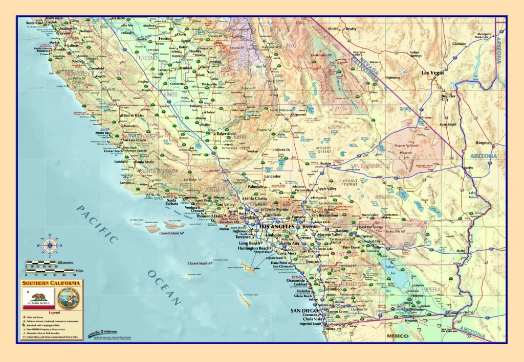 Southern California Wall Map - Map Of Southern California