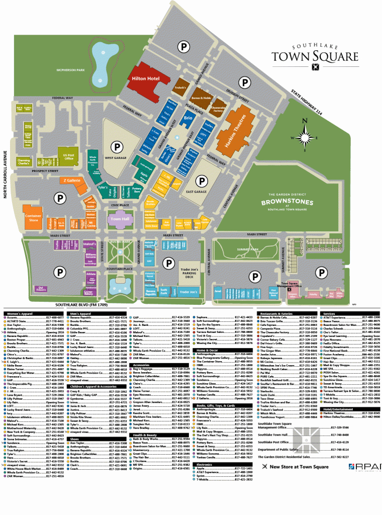 Southlake Square Map And Stores | Southlake, Texas | Southlake Town - Southlake Texas Map