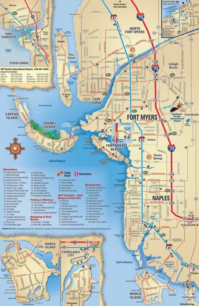 Southwest Florida Map, Attractions And Things To Do, Coupons - Coral Beach Florida Map