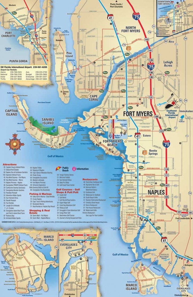 Southwest Florida Map, Attractions And Things To Do, Coupons - Map Of Florida Including Cape Coral