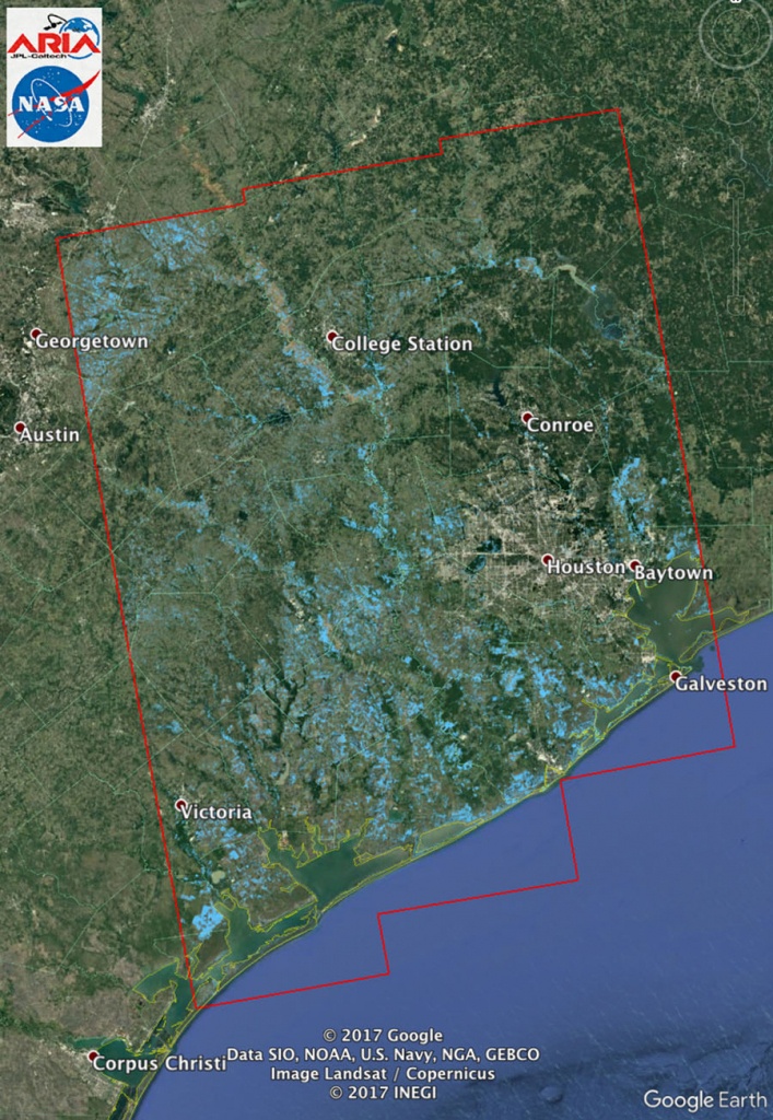 Space Images | New Nasa Satellite Flood Map Of Southeastern Texas - Google Satellite Map Of Texas