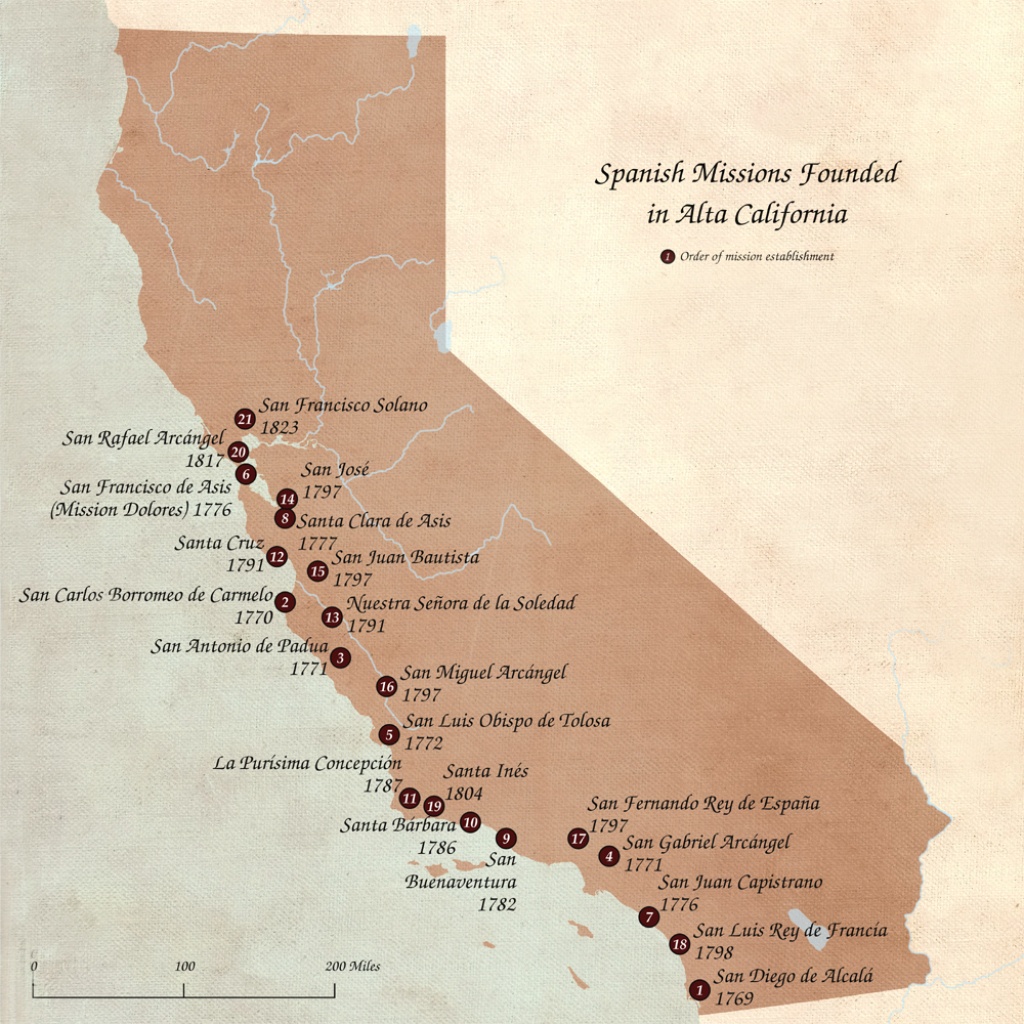 Spanish Missions In California – Legends Of America - California Missions Map