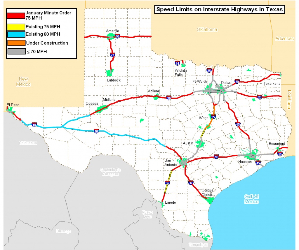 Speed Limits On Interstate Highways In Texas [4200X3519] : Mapporn - Texas Interstate Map