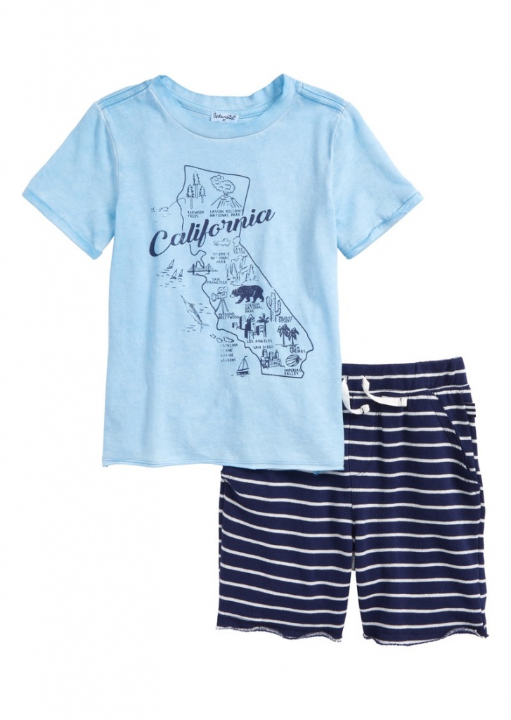 Splendid Splendid California Map T-Shirt &amp;amp; Shorts Set (Toddler Boys - California Map Shirt
