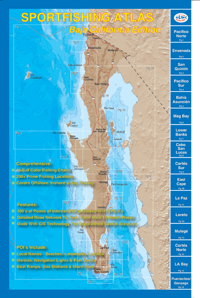 Sportfishing Atlas Baja California Edition - Baja Directions - Southern California Fishing Spots Map