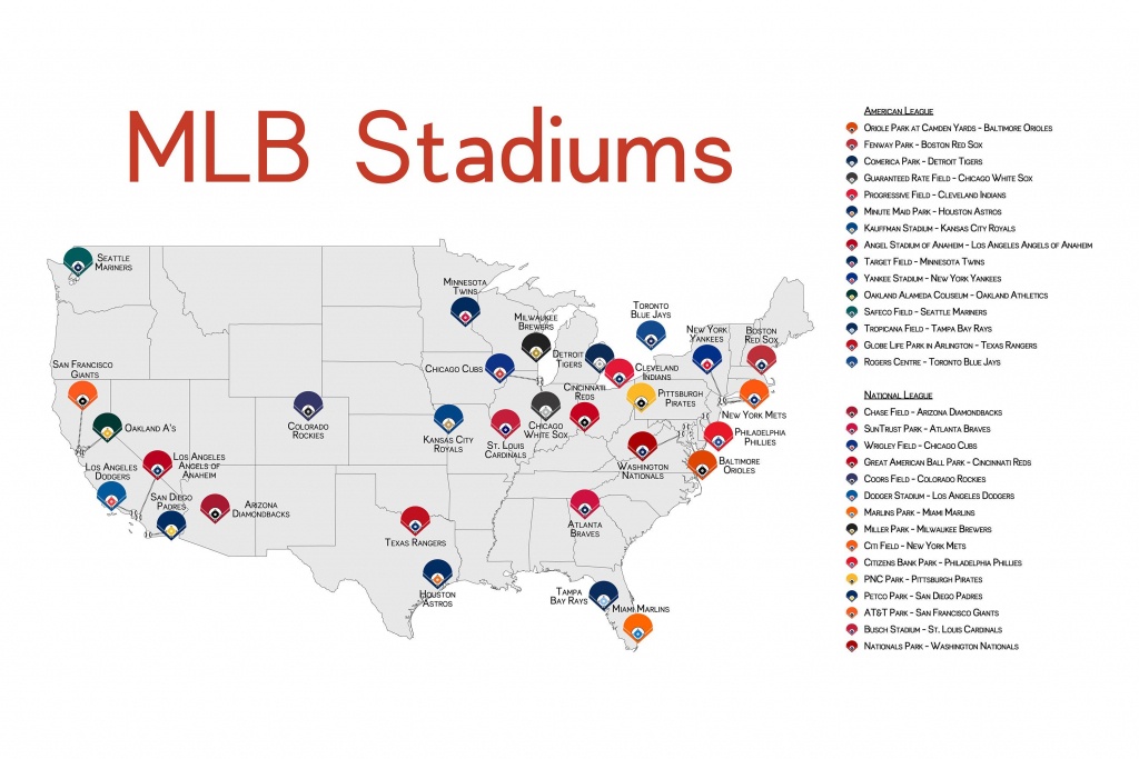 Stadium Map Stadium Checklist Baseball Stadiums Map Mlb Ballpark Printable Map Of Mlb Stadiums 