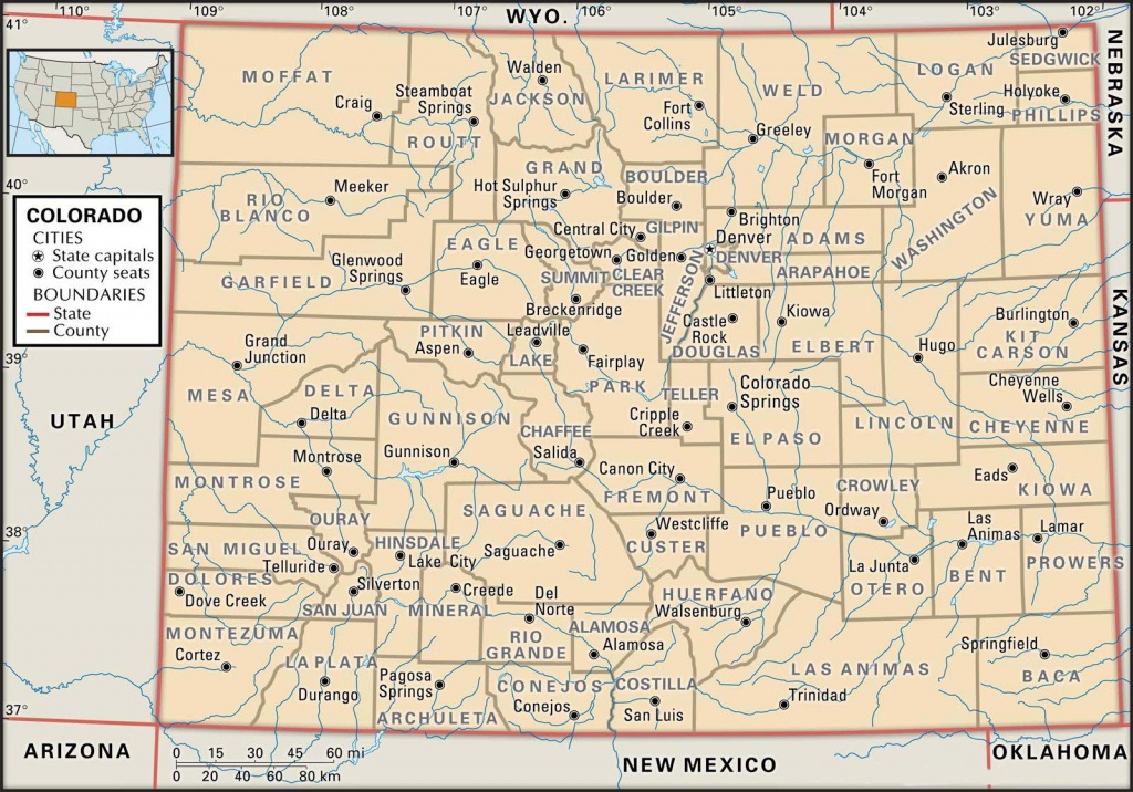 State And County Maps Of Colorado - Printable Map Of Colorado Cities